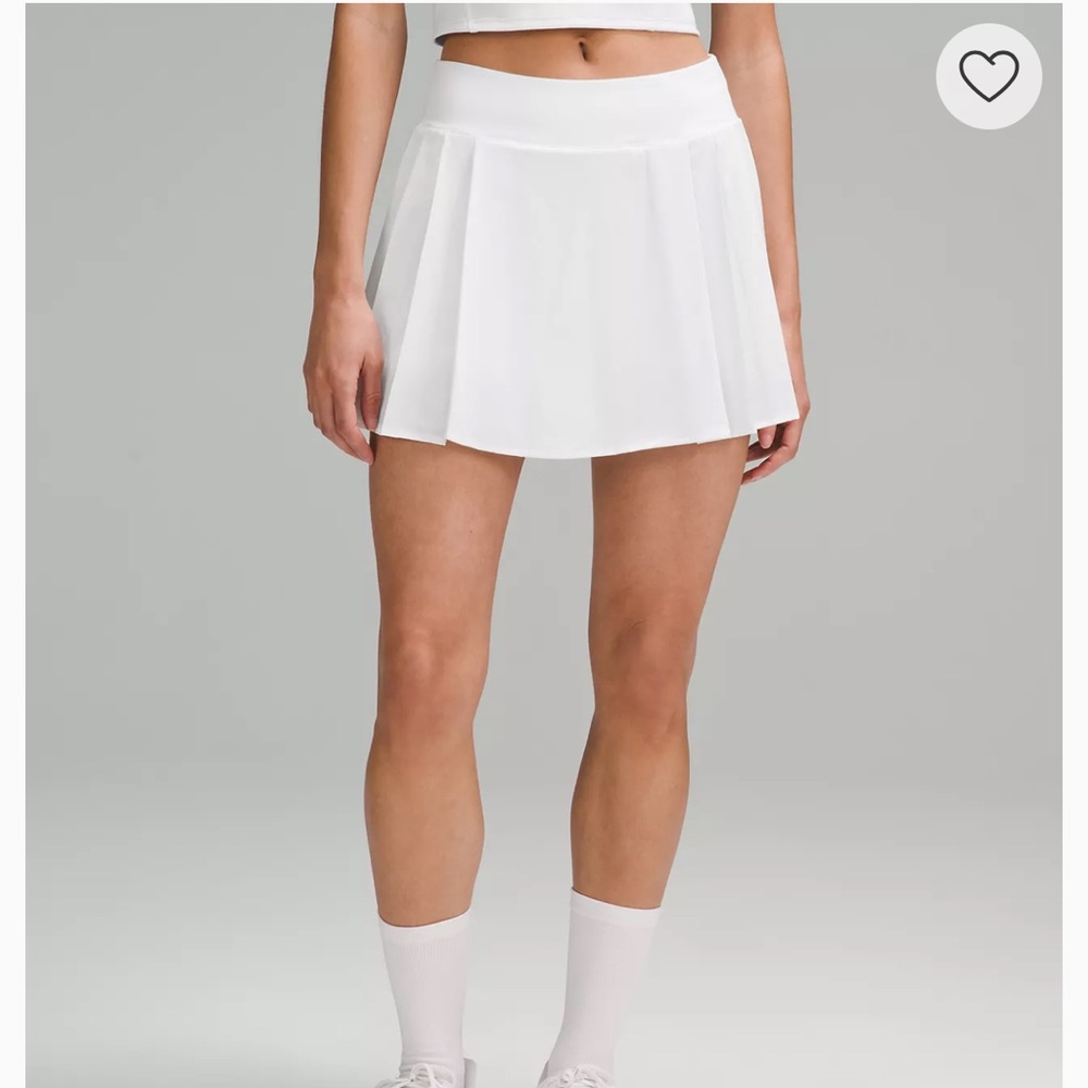 Lululemon White Side-Pleat High-Rise Tennis Skirt